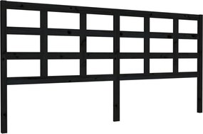 vidaXL fekete tömör fenyőfa ágyfejtámla 205,5 x 4 x 100 cm