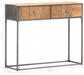 tömör újrahasznosított fa tálalóasztal 90 x 30 x 75 cm