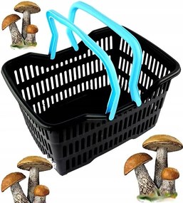 Bevásárló kosár Műanyag Fekete Tartós Gombás