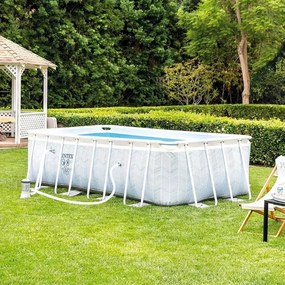 INTEX MetalPrism Set Chevron négyszögletű medence 400 x 200 x 100 cm (26780)
