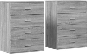 vidaXL 2 db szürke sonoma színű szerelt fa tálalószekrény 60x39x80 cm