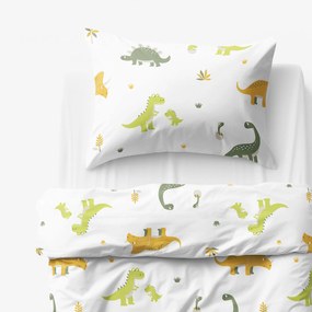 Goldea gyermek pamut ágyneműhuzat - dinoszauruszos kalandok 140 x 200 és 50 x 70 cm