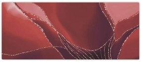Kép - Piros absztrakt virág N⁰2 (120x50 cm)