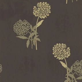 Háttérkép Arany Virág Barna Háttér Elegáns 42033-30 Ps International