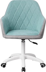 Irodai szék, szövet mentol/szürke/fehér, SANTY