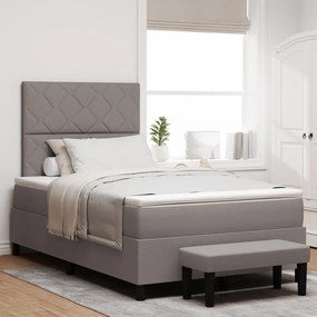 Box Spring Ágy Mattal és Pad Taupe 120x190 cm Szövet