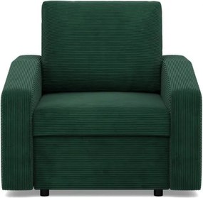 Zeus fotel, döntött kartámasz, kordbársony, bonell töltet, zöld