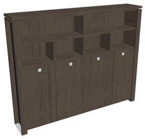 Verno+ S magas gardrób 260 x 46 x 210 cm, polccal, antracit tölgy / fekete