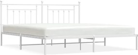 vidaXL fehér fém ágykeret fejtámlával 200 x 200 cm