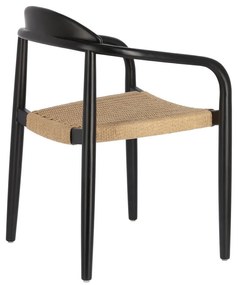 Glynis bézs-fekete eukaliptuszfa kerti szék - Kave Home