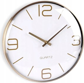 Falióra Arany Fehér 30CM Csendes Mechanizmus Glamour Loft Nappali