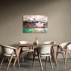 Hegyi tó képe (üvegen) (70x50 cm)