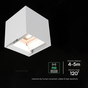 LED napelemes fali lámpa érzékelővel LED/9W/3,7V 3000/4000/5000K IP65 2600mAh fehér