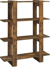 vidaXL füstös tölgy színű térelválasztó könyvszekrény 100x30x123,5 cm