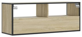 sonoma tölgy színű szerelt fa és fém TV-szekrény 100x31x39,5 cm