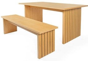 Étkezőasztal tölgyfa dekoros asztallappal 90x160 cm Stripe – Woodman