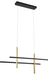 Design függőlámpa H fekete arannyal, LED-del, 3 fokozatban dimmelhető - Joy