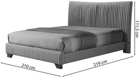 Franciaágy 180 cm Batam 180 (ágyráccsal) (bézs + barna). 1098910