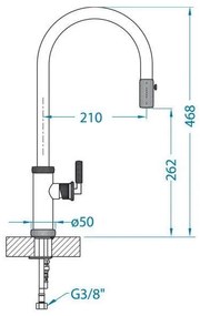 ALVEUS 1132179 - Mosogatócsap kihúzható permetezővel NERINA 46,8 cm fekete