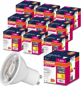 10x Led izzó GU10 4,5W 50W 350lm 2700K Osram