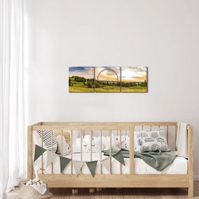 Tájkép (órával) (90x30 cm)