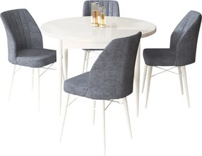 Rox étkezőgarnitúra, fehér-füstszürke, 90 cm