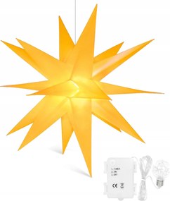 3D világító karácsonyi csillag elemmel és időzítővel – 45 cm