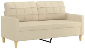 kétszemélyes krémszínű szövetkanapé 140 cm