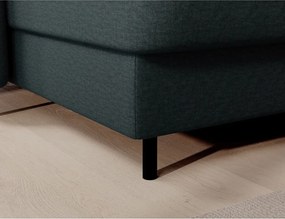 Zöld bársony kinyitható-tárolóhelyes sarokkanapé (jobb oldali-U alakú) Berrto – ELTAP