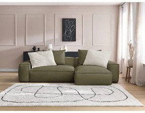 Zöld bőrutánzat sarokkanapé (variálható) Boheme – Bobochic Paris