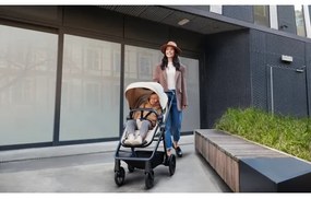 KINDERKRAFT - Kombinált babakocsi 4in1 NEWLY Klasszikus bézs + autósülés MINK PRO