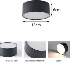 Brilagi - FORIS LED fürdőszobai mennyezeti lámpatest LED/20W/230V Ø 15 cm fekete IP44