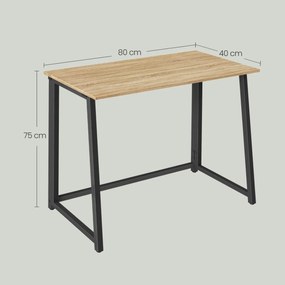 Dolgozószobai szett – összecsukható íróasztal ZARIMO 80×40 cm sonoma tölgy + irodai szék AVOLA VELVET világosszürke