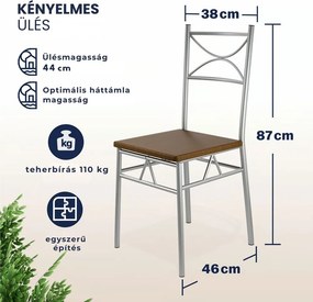 PAUL étkezőgarnitúra, 5 részes, sötét tölgy Casaria