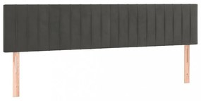 2 db sötétszürke bársony fejtámla 100x5x78/88 cm