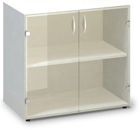 ProOffice alacsony üvegszekrény 80 x 45,8 x 73,5 cm, fehér