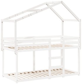 fehér tömör fenyőfa gyerekágytető 213 x 95,5 x 144,5 cm