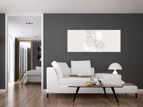 Kép - Vonalkép monstera N⁰3 (120x50 cm)