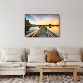 Fából készült móló képe (90x60 cm)