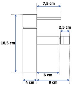 Bidé csap Rea Tess black