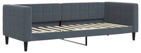 sötétszürke bársony kanapéágy 80 x 200 cm