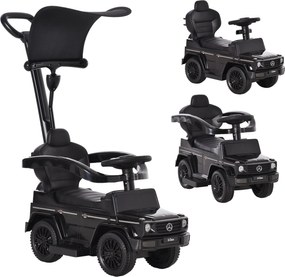 HOMCOM Mercedes G350 Licencelt Férfi Autó Gyerekeknek 1-3 Éveseknek Sípolóval, Levehető Napernyővel és Védőkorláttal, Teherbírás 25 kg, 85.5x40.5x95 c