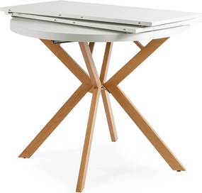 Kihúzható étkezőasztal 90–190 cm méretben, fehér/tölgy színben LUGO