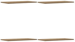 4 db kézműves tölgy színű szerelt fa fali polc 60 x 30 x 1,5 cm