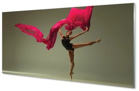 Üvegképek Balerina rózsaszín anyag 120x60cm 2 fogas