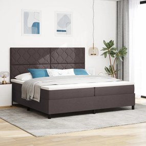 Box Spring Ágy Mattal Sötétbarna 200x200 cm Szövet