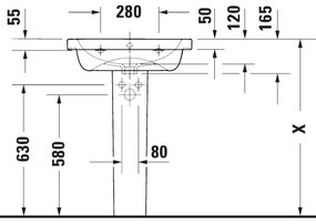 Duravit 23996000002 - D-CODE falra szerelhető mosdó 60x48 cm kerámia/fényes fehér