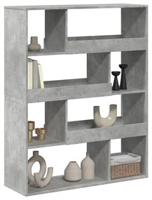 betonszürke szerelt fa térelválasztó 100 x 33 x 125,5 cm