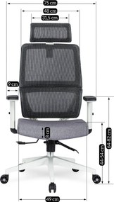 Forgószék ergonomikus kialakítással, szürke színben. NICKI