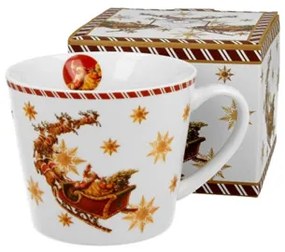 Porcelánbögre 610ml, dobozban, Santa on Sleigh